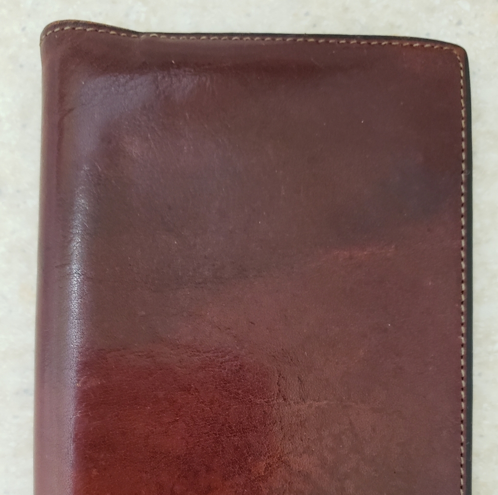 Bosca Old Leather Address Book / Calendar/ Weekly Minder/Wallet/Checkbook.